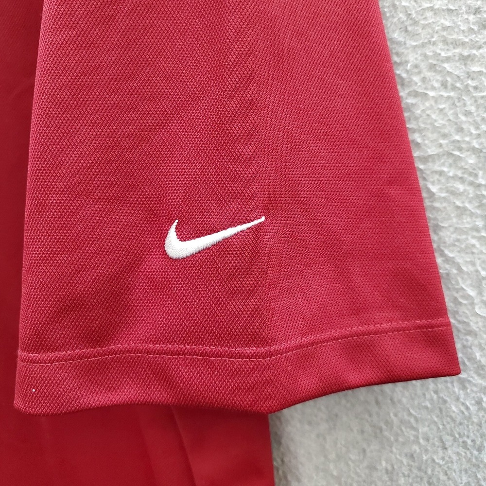 Nike Golf Men Polo Shirt Large Red Swoosh Logo Embroidered Short Sleeve Collar - Picture 4 of 10